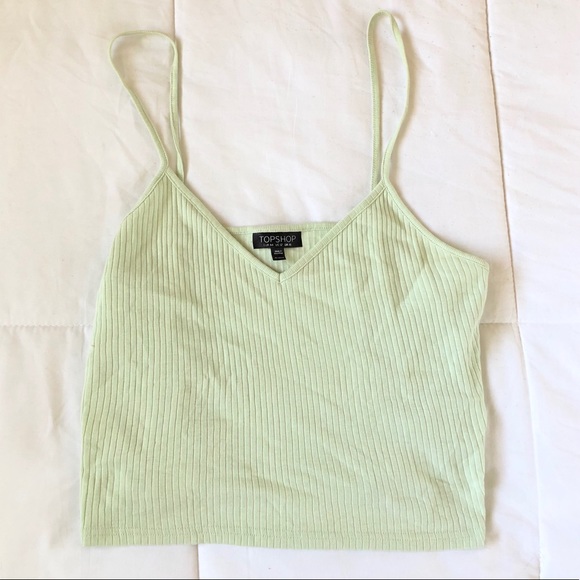 Topshop Tops - TopShop mint green ribbed crop top🌿